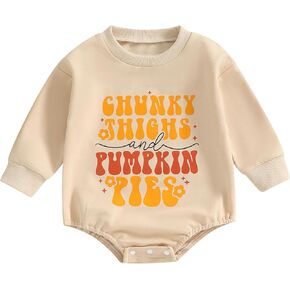 BemeyourBBs Newborn Baby Boy Girl Fall Winter Clothes Long Sleeve Bubble Sweatshirt Romper Cute Infant One Piece Outfit