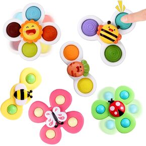 Suction Cup Spinner Toy for Baby - Suction Cup Fidget Spinner Toys Bath Toys Window Spinning Top Baby Toys 12-18 Months Christmas Birthday Gifts for 1 2 3 Boys Girls Sensory Toys for Toddlers 1-3