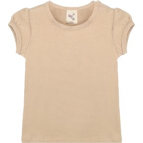 Lilax Baby Girls' Basic T-Shirt Short Sleeve Crewneck Tee