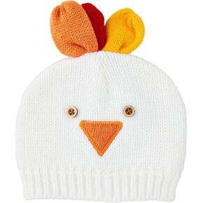 Mud Pie Baby White Crochet Turkey Hats; 0-6M