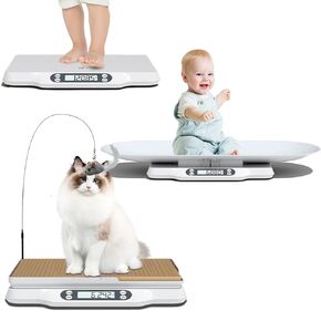 Pet Scale for Cats and Puppy,Baby Weighing Scale,Digital Scale with 2 Tray and Cat Scratcher,Up to 66 Lbs,Multiple Weighing Scale for Small Animals,Cats, Dogs