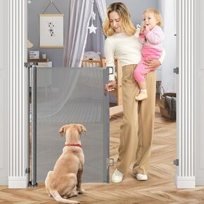90 Inch Baby Gates Extra Wide Retractable Baby Gate Extra Large Baby Gate Extra Wide Dog Gates for The House Extra Wide Baby Gate for Large Opening Outdoor Retractable Gate Child Gate for Wide Opening