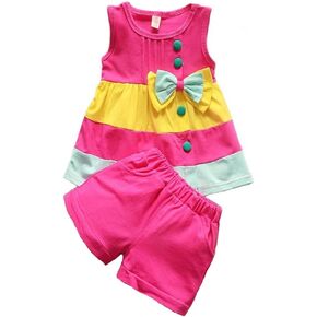 Summer Baby Girls Clothing Sets 2pcs Tracksuit Children Suit Cartoon Outfits Short Sleeve Clothes Sets