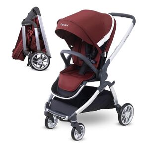 Capucci Velos Stroller - Premium Modular & Comfort, Self Standing with One Hand Auto Fold, Versatile Seat Options Baby Stroller with Car Seat Adapter and Ample Storage, Classic Gray