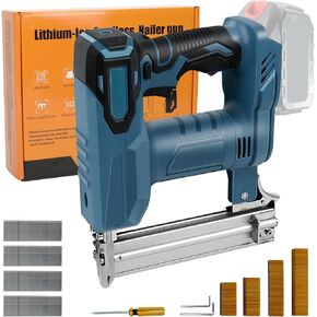 Cordless 18 Gauge Brad Nailer for Makita 18V LXT Battery, 2 in 1 Electric Stapler Nailer with 500 Nails and 500 Staples, Dual Protection Design, for Home Improvement, Woodworking (No Battery)