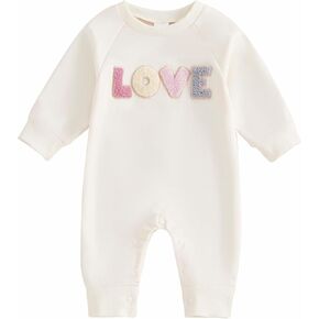 ZyHwShine Baby Girl Clothes LOVE Jumpsuit Romper Newborn Valentines Day Outfit Baby Coming Home Clothes Spring Clothing