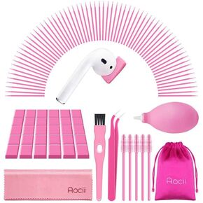 Aocii Cleaner kit for Airpod, Cleaning Putty Compatible with Airpod 3 Airpods pro, Phone Charging Port Cleaning Tool, Pink Cleaner kit for iPhone/Speaker/Earbud, Electronics Cleaner, Gift for Women