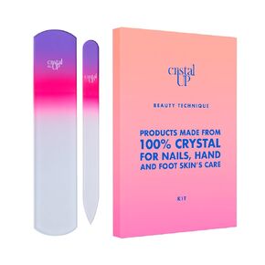 Cristal UP Crystal Nail and Feet Care Kit - 2PC with a Crystal Foot Scraper and Medium Glass Nail File, Durable, Eco Friendly and Gentle on Nails, Perfect for Home Office and On The Go