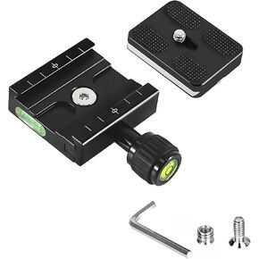 50mm Universal Screw Knob Quick Release Clamp with 50mm Quick Release Plate Set Compatible with Arca-Swiss for DSLR Camera Tripod Ball Head Monopod Stabilizer, Black in Saudi Arabia
