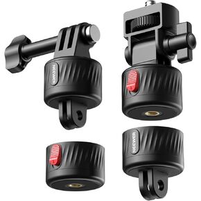Neewer Magnetic Action Camera Mount Kit, Compatible with GoPro Hero 13 12 11 Max DJI Osmo Action Insta360, ABS Magnetic Quick Release Mount for POV Shots, GP-24