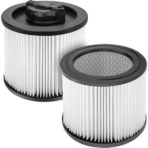 Fette Filter - DXVC4003 Premium HEPA Cartridge Filter Replacement Compatible with DeWalt DXV04T DXV05P DXV05S DXV08S DXV06G for 4 Gallon Wet Dry Vacuum - Pack of 2