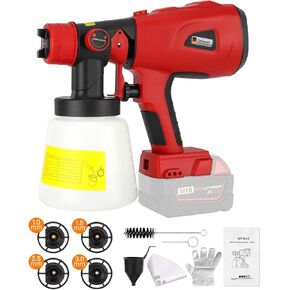 Taingwei Cordless Paint Sprayer for Ryobi 18v Battery,200W HVLP Paint Sprayer Gun with Brushless Motor for Cabinets Cars Walls Furniture House Painting (Tool Only)