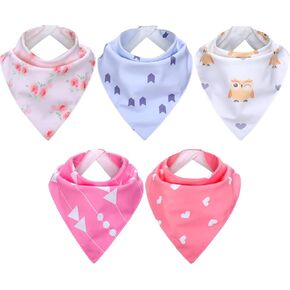 Janmercy 5 Pack Adult Drool Bandana Bibs Soft Adjustable Absorbent Christmas Drool Bibs for Christmas Special Needs Unisex Men Women