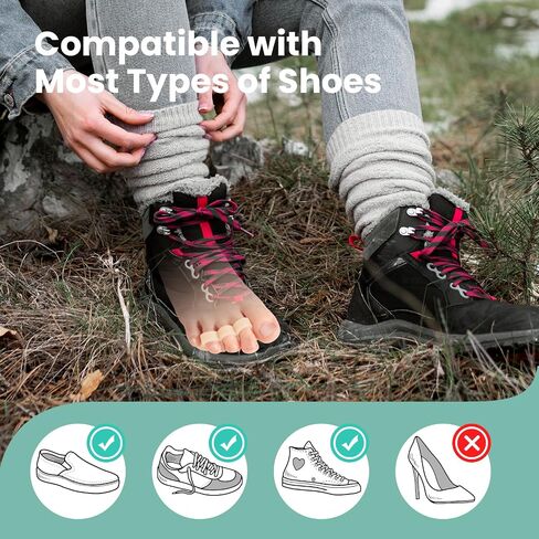 Welnove Hammer Toe Corrector and Straightener - 8 Pcs Toe Support Pads Cushion - Realign Bent, Crooked, Curled, Claw, Hammer Toes - Three Loops Design in Saudi Arabia