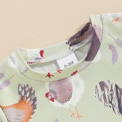 Toddler Baby Boy Girls Farm Clothes Western Farm Animals Chicken/Cow Print Romper Newborn Jumpsuit Country Stuff in Saudi Arabia