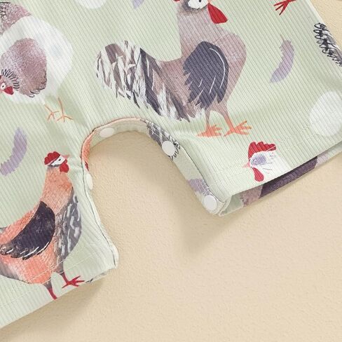 Toddler Baby Boy Girls Farm Clothes Western Farm Animals Chicken/Cow Print Romper Newborn Jumpsuit Country Stuff in Saudi Arabia
