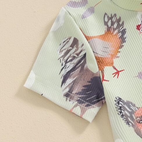 Toddler Baby Boy Girls Farm Clothes Western Farm Animals Chicken/Cow Print Romper Newborn Jumpsuit Country Stuff in Saudi Arabia
