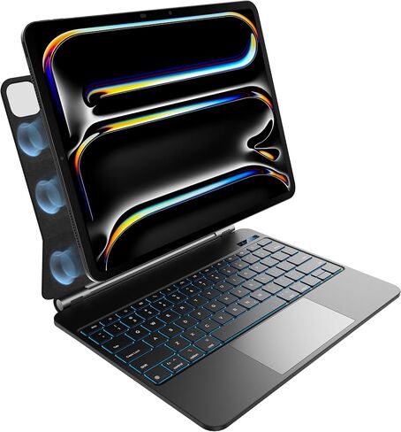 nimin Keyboard Case for 2024 iPad Air 13 and iPad Pro 12.9 (6th, 5th, 4th, 3rd Gen),Magic Keyboard for iPad Pro 12.9, Multi-Touch Trackpad, Magnetic Attach, 7-Color Backlight, Auto Sleep/Wake, Black in Kuwait