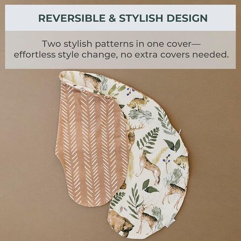 Pobibaby 1-Pack Premium Nursing Pillow Cover - Ultra Soft & Stretchy 96% Cotton, Breastfeeding Pillow Cover for Baby Boys and Girls(Wildlife) in Kuwait