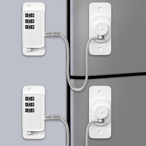 Fridge Lock AOSITE 1 Pcs Refrigerator Lock Combination Black Combo Fridge Locks for Adults Refrigerator Lock for Children Adhesive Freezer Door Lock Child Safe Refrigerator Lock for Kids in Kuwait