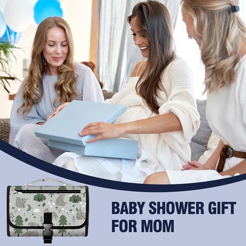 Pink Portable Changing Pads- Grey Waterproof Foldable Baby Changing Mat Diaper Changer Travel Bag, Smart Design Baby Changing Mat, Portable Changing Pad for Baby - Baby Changing Station in Saudi Arabia