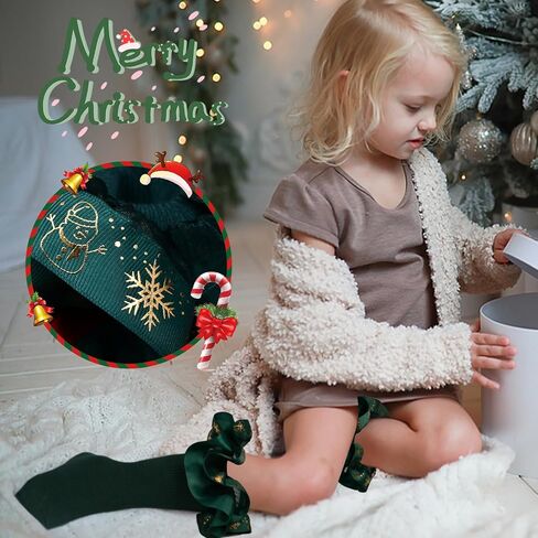 2 Pairs Toddler Christmas Lace Ruffle Baby Socks Girls Cozy Cotton Dress Frilly Socks 1-3T/ 4-6Years Christmas Gift in Kuwait