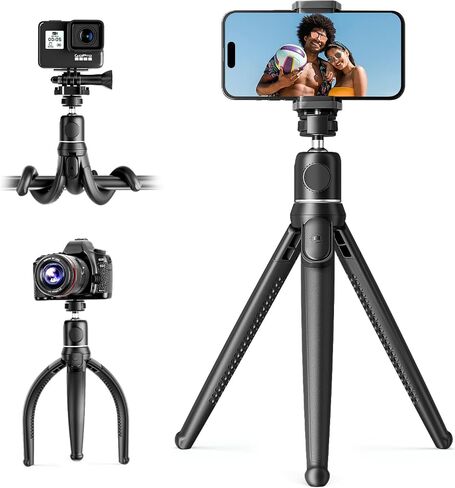 UBeesize Flexible Phone Tripod Stand, Small and Mini Tripod with Wireless Remote and Clip in Saudi Arabia