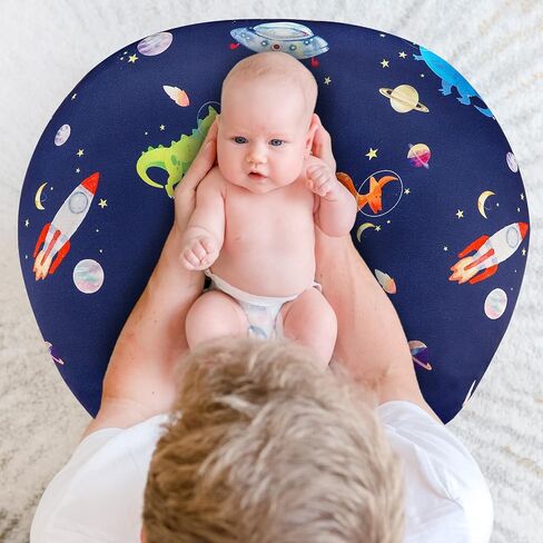 GFU Nursing Pillow Cover, Newborn Breastfeeding Pillow Case for Boys and Girls, Soft Baby Breastfeeding Pillow Slipcover, Fit for Standard Infant Nursing Pillows, Dark Blue Space Dinosaur in Kuwait