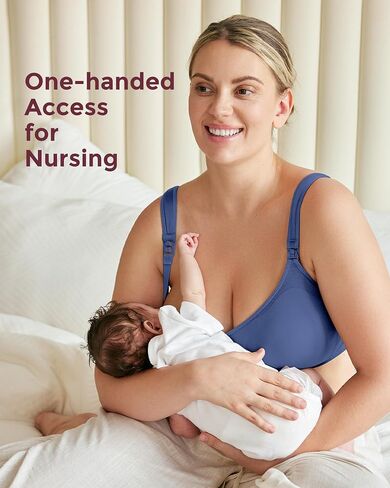 Momcozy Lycra Pumping Bra Hands Free, All-in-One Nursing Bras for Breastfeeding & Pumping, Fixed Padding for Enhanced Shape in Saudi Arabia