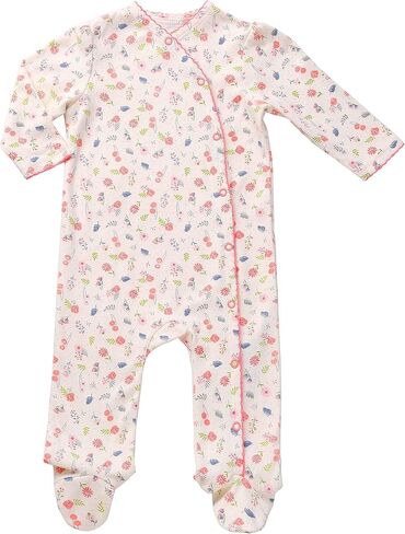 Asher and Olivia Baby Girl's 1-Pack Long-Sleeve Kimono Footed Pajamas: Side Snap Infant Footies with Hat in Saudi Arabia