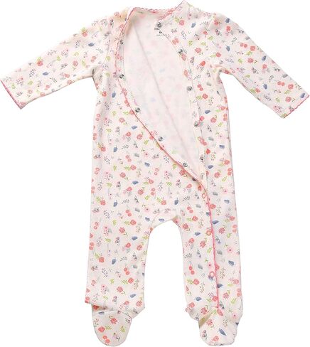 Asher and Olivia Baby Girl's 1-Pack Long-Sleeve Kimono Footed Pajamas: Side Snap Infant Footies with Hat in Saudi Arabia