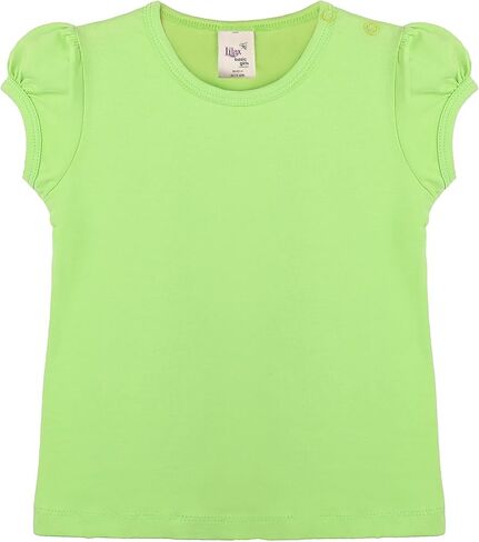 Lilax Baby Girls' Basic T-Shirt Short Sleeve Crewneck Tee in Kuwait