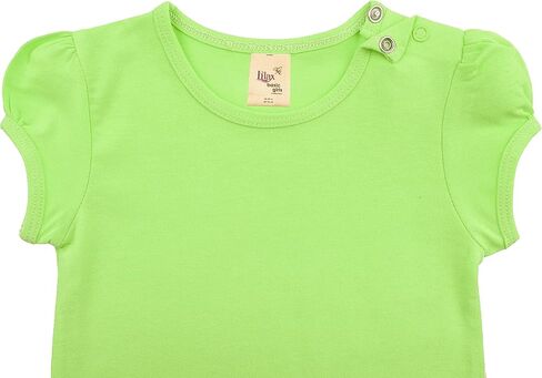 Lilax Baby Girls' Basic T-Shirt Short Sleeve Crewneck Tee in Kuwait