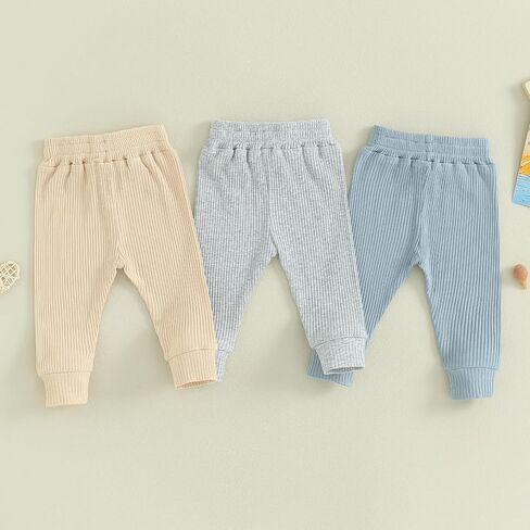3Packs Unisex Baby Clothes Toddler Baby Boy Girl Joggers Pants Solid Drawstring Sweatpants Fall Winter Outfit in Kuwait