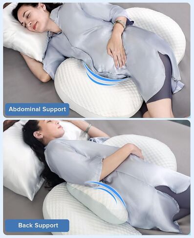 Busarilar Pregnancy Pillows for Sleeping, Maternity Pregnancy Body Pillow Support for Back, Legs, Belly, HIPS of Pregnant Women, Detachable and Adjustable with Pillow Cover in Saudi Arabia