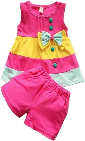 Summer Baby Girls Clothing Sets 2pcs Tracksuit Children Suit Cartoon Outfits Short Sleeve Clothes Sets in Saudi Arabia
