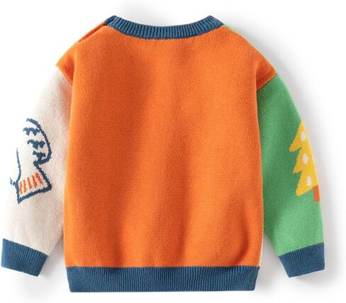 Toddler's Cartoon Dinosaur Tiger Pattern Sweater Cardigan,Knit Cotton Top, Baby Boy's Warm Clothes, 6-6 Years in Saudi Arabia