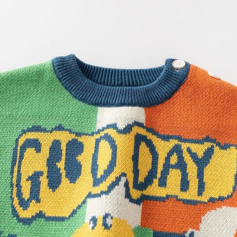 Toddler's Cartoon Dinosaur Tiger Pattern Sweater Cardigan,Knit Cotton Top, Baby Boy's Warm Clothes, 6-6 Years in Saudi Arabia