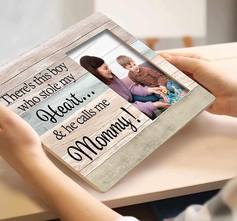 SRADMO Mommy And Me Picture Frame, Mom Picture Frame, Mom Frame, Mommy And Me Gifts, Gifts For New Mommy, Announcement For Grandparents, This Boy Calls Me Mommy 10x8 Inch Wooden Tabletop Photo Frame in Saudi Arabia