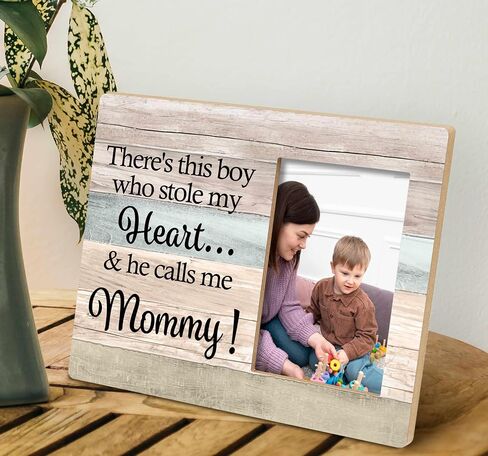 SRADMO Mommy And Me Picture Frame, Mom Picture Frame, Mom Frame, Mommy And Me Gifts, Gifts For New Mommy, Announcement For Grandparents, This Boy Calls Me Mommy 10x8 Inch Wooden Tabletop Photo Frame in Saudi Arabia