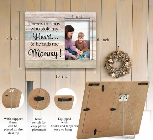 SRADMO Mommy And Me Picture Frame, Mom Picture Frame, Mom Frame, Mommy And Me Gifts, Gifts For New Mommy, Announcement For Grandparents, This Boy Calls Me Mommy 10x8 Inch Wooden Tabletop Photo Frame in Saudi Arabia