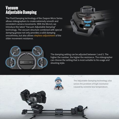 ZEAPON [Official] Micro 3 M1000 Double Distance Camera Slider 12KG Horizontal Payload 1070mm Travel Dsitance in Kuwait