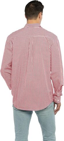 Vantage Apparel Men's Collegiate Easy-Care Long Sleeve Gingham Check Button Down Shirt, Arizona State Sun Devils, Maroon, Medium in Saudi Arabia
