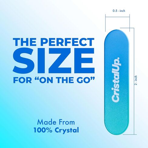 Cristal UP Crystal Nail File 1.6 in, Glass File Ideal for Wallet, Durable, Eco Friendly, Gentle on Nails, Perfect for Travel, Home, Office and On The Go, Compact and Convenient for Quick Touch Ups in Saudi Arabia