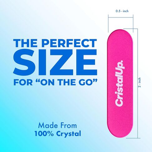 Cristal UP Crystal Nail File 1.6 in, Glass File Ideal for Wallet, Durable, Eco Friendly, Gentle on Nails, Perfect for Travel, Home, Office and On The Go, Compact and Convenient for Quick Touch Ups in Saudi Arabia
