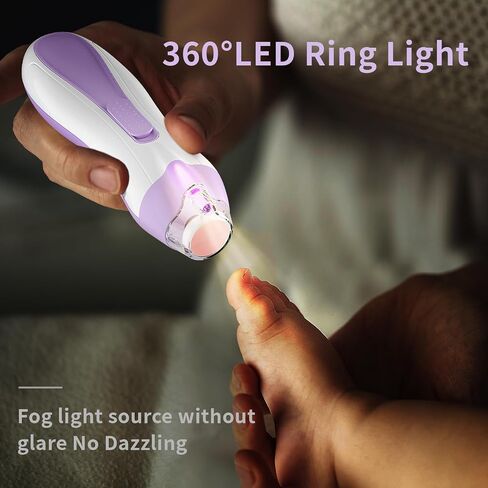 Baby Nail File Electric Baby Nail Care Set with LED Light, Baby Nail Clipper Electric for Newborn/Infants/Adults Toenails and Fingernails, 7 Grinding Head Replacement Pads, Green in Saudi Arabia