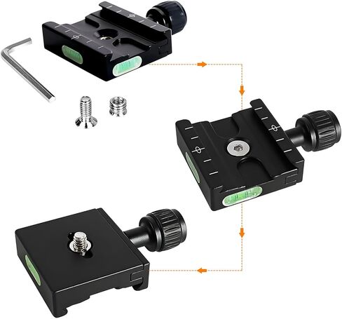50mm Universal Screw Knob Quick Release Clamp with 50mm Quick Release Plate Set Compatible with Arca-Swiss for DSLR Camera Tripod Ball Head Monopod Stabilizer, Black in Saudi Arabia