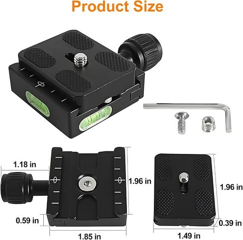 50mm Universal Screw Knob Quick Release Clamp with 50mm Quick Release Plate Set Compatible with Arca-Swiss for DSLR Camera Tripod Ball Head Monopod Stabilizer, Black in Saudi Arabia