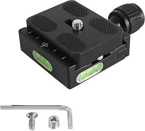 50mm Universal Screw Knob Quick Release Clamp with 50mm Quick Release Plate Set Compatible with Arca-Swiss for DSLR Camera Tripod Ball Head Monopod Stabilizer, Black in Saudi Arabia