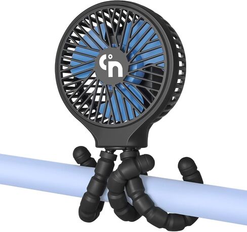 WiHoo Mini Handheld Stroller Fan,Personal Portable Car Seat Baby Fan with Flexible Tripod Fix on Stroller,USB or Battery Operated Desk Fan Adjustable 3 Speeds for Travel Treadmill Golf Cart in Saudi Arabia